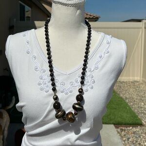 Elegant Black Beaded Necklace